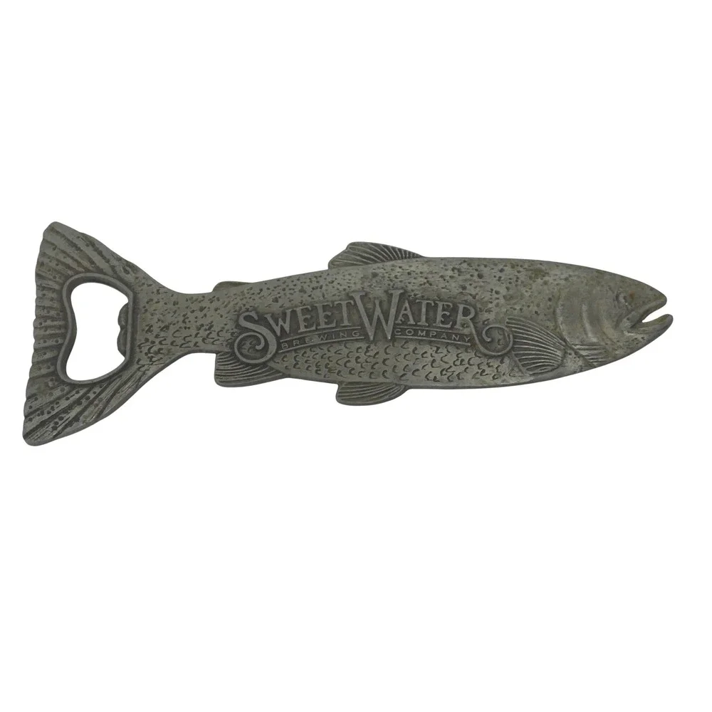 Sweetwater Brewing Company Bottle Opener 6.5in Silver Trout Fish Beer Barware